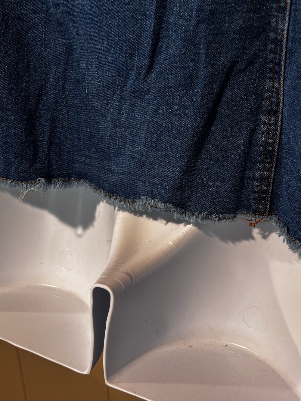 SHEIN Raw Hem Blue Denim Jacket - Picture 7 of 10